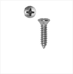 105170: #8 X 3/4" CHROME OVAL HEAD PHILLIPS TAPPING AUTOMOTIVE SCREW - 100 PACK