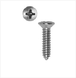 105390: #10 X 1" CHROME OVAL HEAD PHILLIPS TAPPING AUTOMOTIVE SCREW - 100 PACK