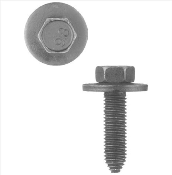 216300: M10-1.50 X 40MM BLACK PHOSPHATE, LOOSE WASHER HEX HEAD SEMS® AUTOMOTIVE STARTER POINT BODY BOLT - 10 PACK