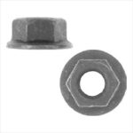 236090: M10-1.5 BLACK PHOSPHATE, 21MM FIXED WASHER AUTOMOTIVE BODY NUT - 25 PACK