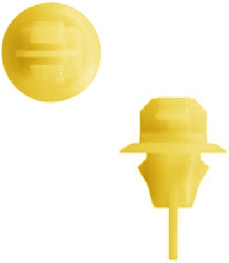 435487: 9MM (11/32") HOLE SIZE YELLOW NYLON, AUTOMOTIVE FENDER MOULDING CLIP, TOYOTA - 10 PACK