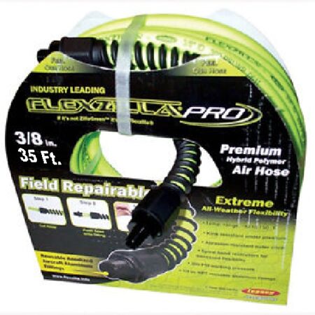 4081: FLEXZILLA® PRO 35' X 3/8" AIR HOSE W/ REPAIRABLE ENDS - LEGACY MANUFACTURING