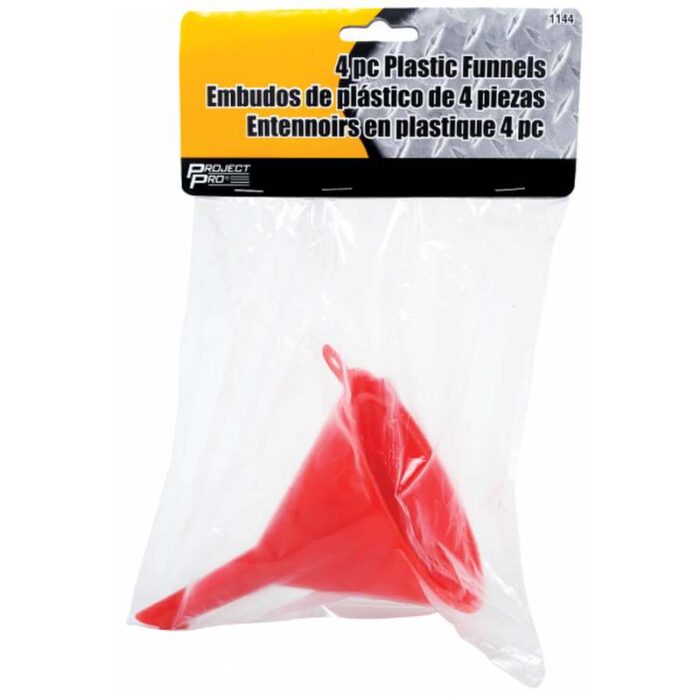 PP1144: 4 PIECE PLASTIC FUNNEL SET - PROJECT PRO TOOL TABLE - Image 2