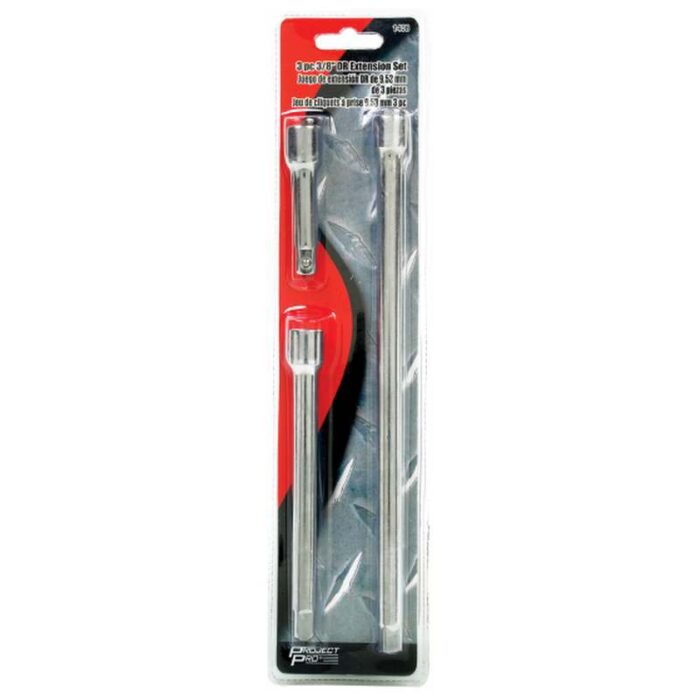 PP1408: 3 PIECE 3/8" DRIVE EXTENSION SET - PROJECT PRO TOOL TABLE - Image 2