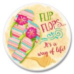 03-00102: FLIP FLOP LIFE ABSORBASTONE® ABSORBENT STONE CAR COASTER - HIGHLAND GRAPHICS