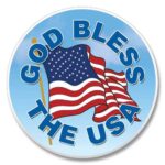 03-00345: GOD BLESS THE USA ABSORBASTONE® ABSORBENT STONE CAR COASTER - HIGHLAND GRAPHICS