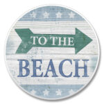 03-00060: TO THE BEACH ABSORBASTONE® ABSORBENT STONE CAR COASTER - HIGHLAND GRAPHICS