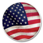 03-00082: AMERICAN FLAG ABSORBASTONE® ABSORBENT STONE CAR COASTER - HIGHLAND GRAPHICS