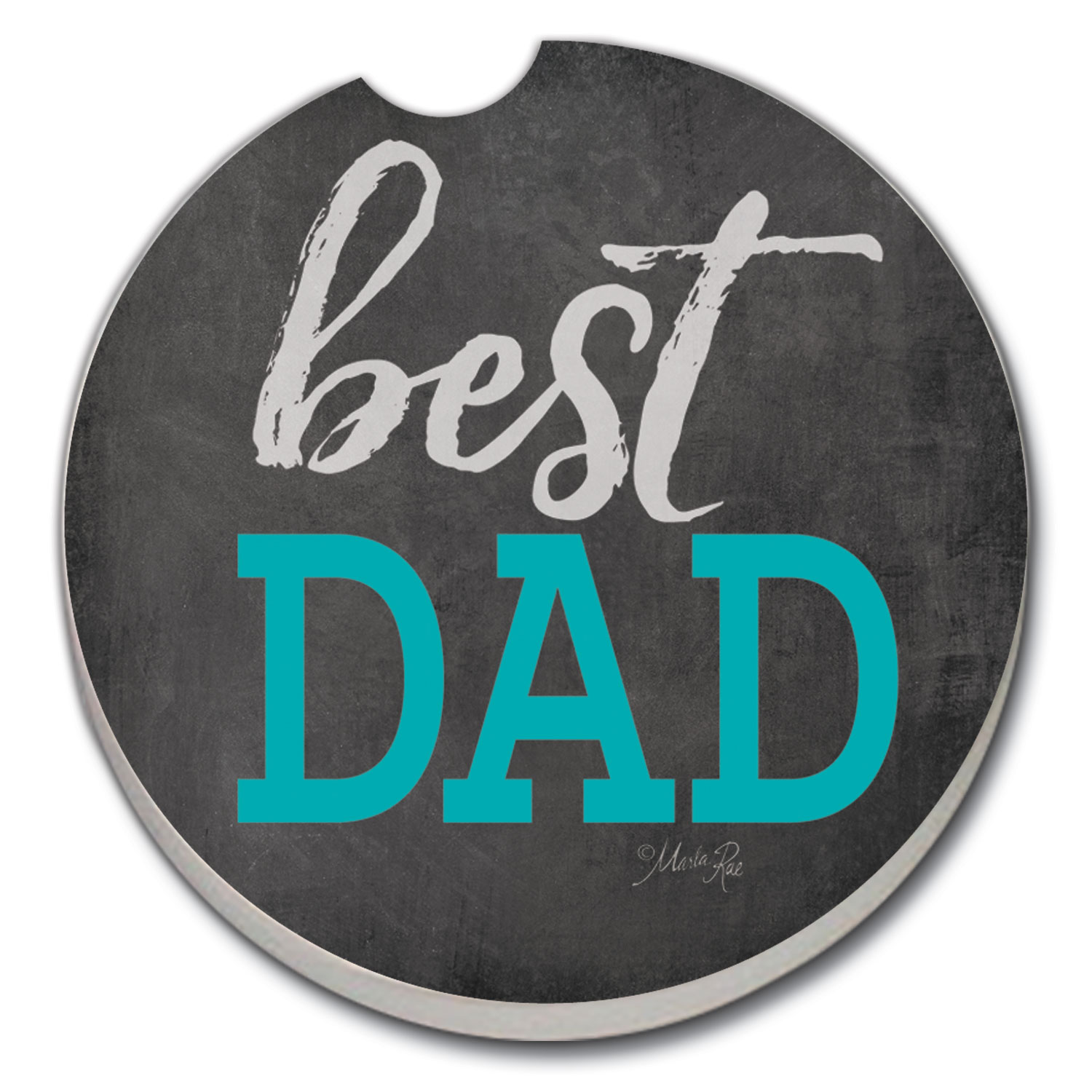 08709: BEST DAD ABSORBENT STONE CAR COASTER - COUNTER ART