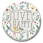 08929: BLOOMING THOUGHTS ABSORBENT STONE CAR COASTER - COUNTER ART