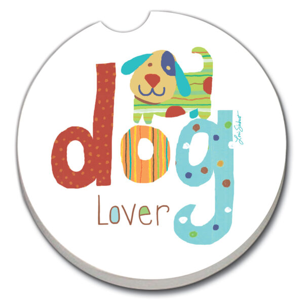10714: DOG LOVER ABSORBENT STONE CAR COASTER - COUNTER ART