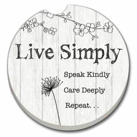 10826: LIVE SIMPLY ABSORBENT STONE CAR COASTER - COUNTER ART