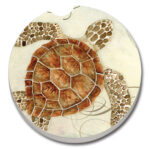 11317: SEA TURTLE ABSORBENT STONE CAR COASTER - COUNTER ART