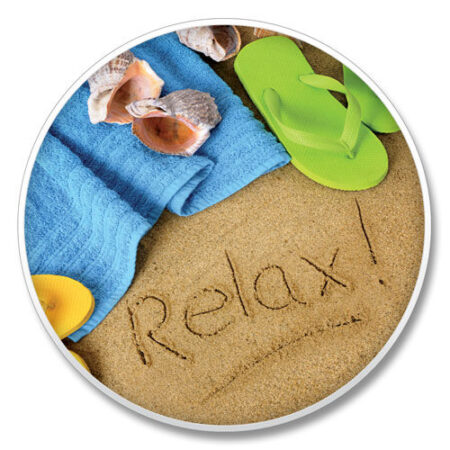03-00164: RELAX AUTO ABSORBASTONE® ABSORBENT STONE CAR COASTER - HIGHLAND GRAPHICS