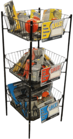 TT-2000: 3-TIER TOOL TABLE BASKET FLOOR DISPLAY - KNA SUPPLY