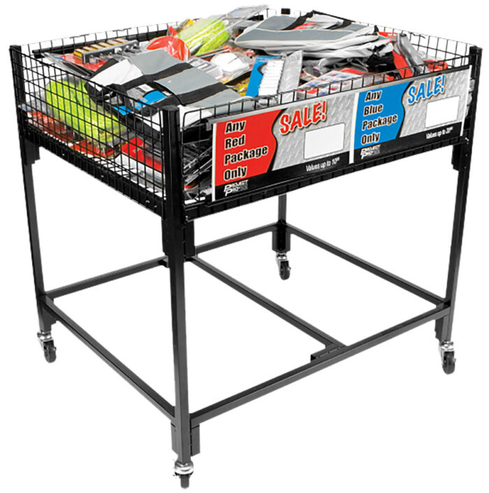 TT-2001: SMALL TOOL TABLE BASKET FLOOR DISPLAY - KNA SUPPLY