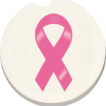 12704: BREAST CANCER RIBBON CAR COASTER - COUNTER ART