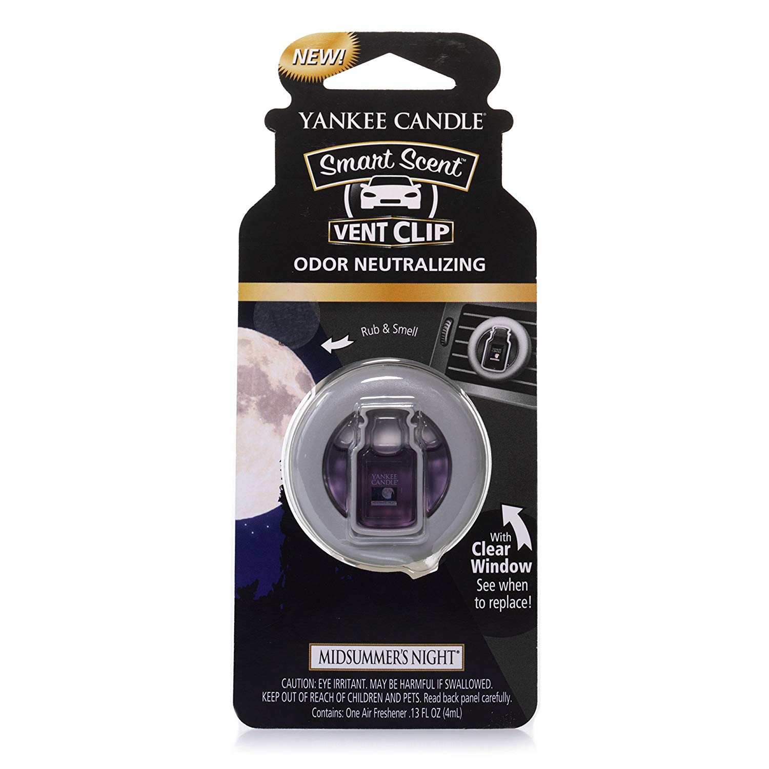 1304390: SMART SCENT VENT CLIP AIR FRESHENER - MIDSUMMER'S NIGHT - YANKEE CANDLE