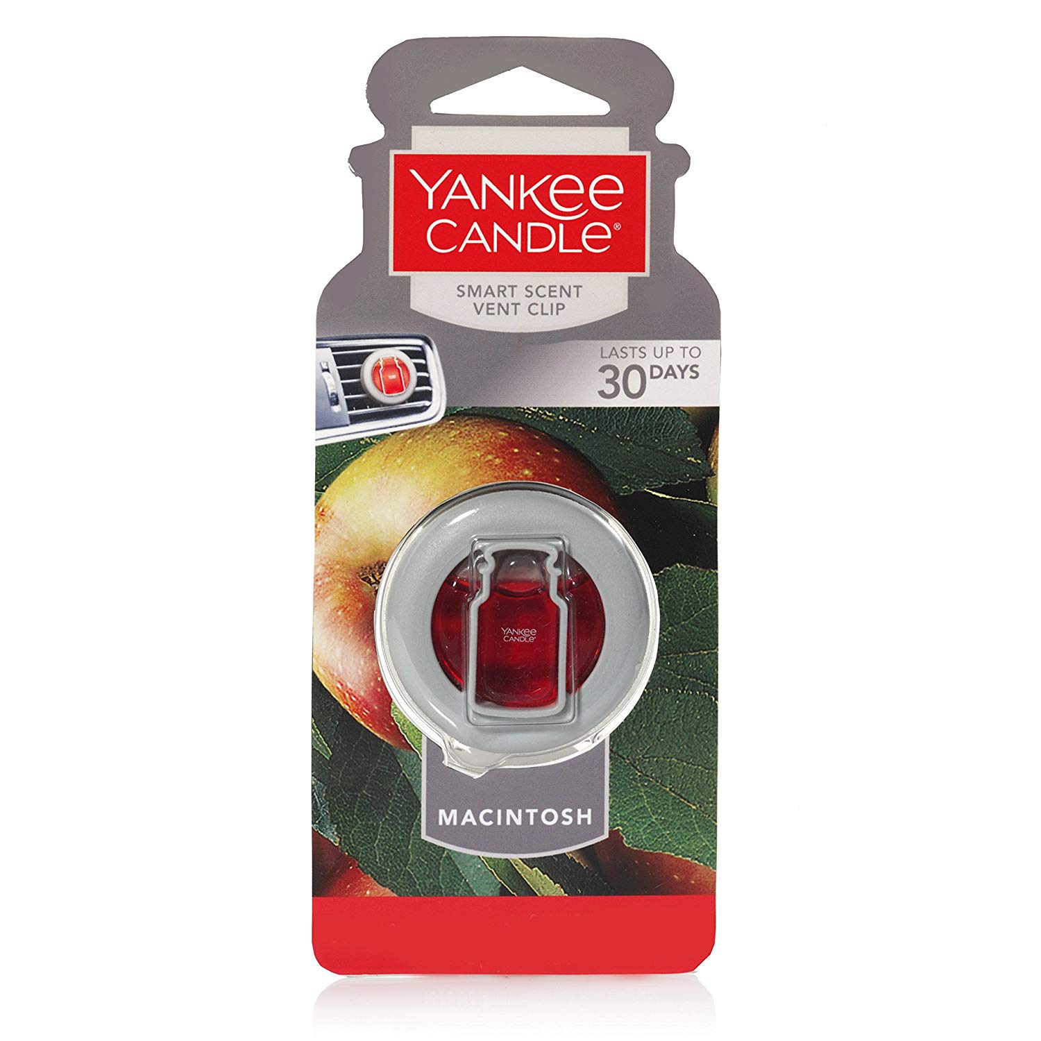 1304392: SMART SCENT VENT CLIP AIR FRESHENER - MACINTOSH - YANKEE CANDLE