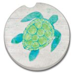 03-01393: SEA LIFE TURTLE ABSORBASTONE® ABSORBENT STONE CAR COASTER - HIGHLAND GRAPHICS