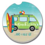 03-01541: BEACH VAN ABSORBASTONE® ABSORBENT STONE CAR COASTER - HIGHLAND GRAPHICS