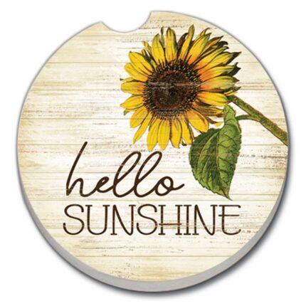 03-01575: HELLO SUNSHINE ABSORBASTONE® ABSORBENT STONE CAR COASTER - HIGHLAND GRAPHICS
