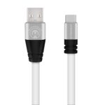 13891: HYPERGEAR FLEXI USB-C 6FT. CHARGE & SYNC CABLE - WHITE - HYPERCEL