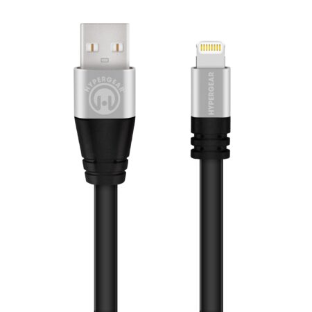 13953: HYPERGEAR MFI LIGHTNING FLEXI 6FT. CHARGE & SYNC CABLE - BLACK - HYPERCEL