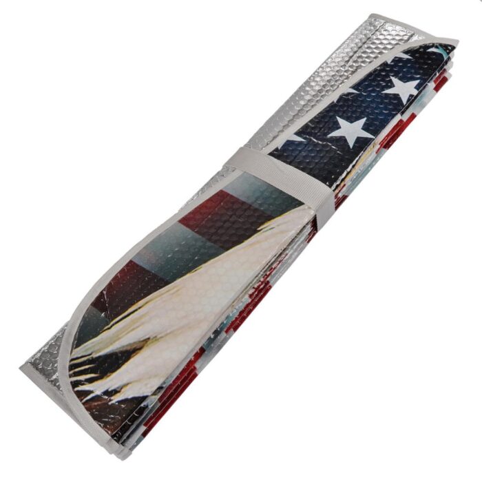 AS-764: MOTOR TREND  JUMBO AUTO SHADE - U.S. EAGLE FLAG - BDK USA