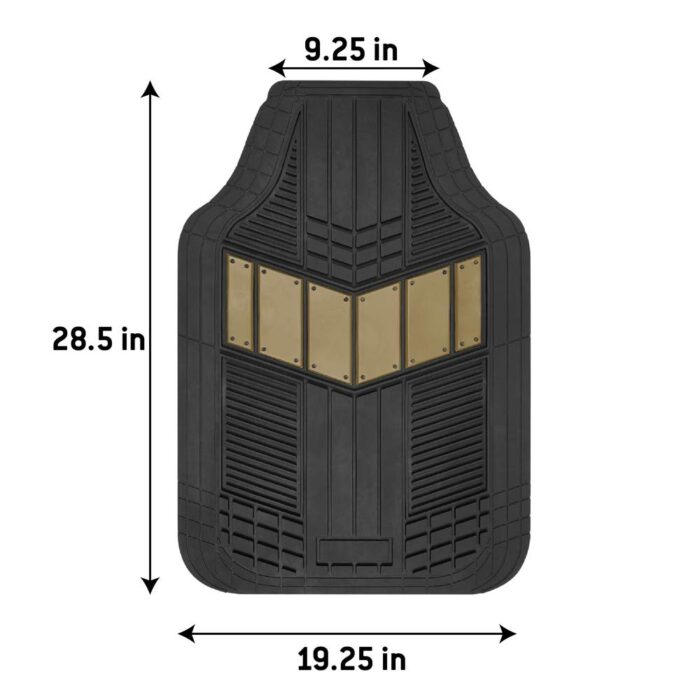 MT-688-BG: 4 PC. MOTOR TREND® HEAVY DUTY 2-TONE RUBBER FLOOR MATS - 4 PIECE SET - BIEGE - BDK USA