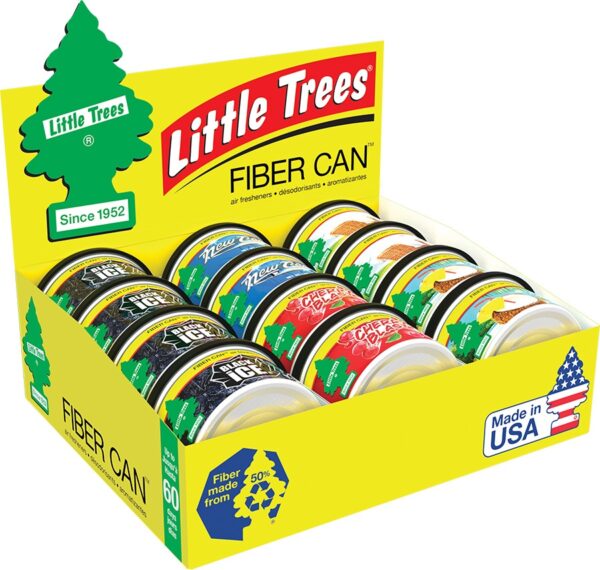 UCD-17810-24: LITTLE TREES FIBER CAN ASSORTMENT COUNTER DISPLAY - LITTLE TREES