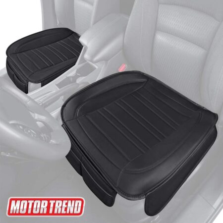MTSC-420-BK: MOTOR TREND® FAUX LEATHER FRONT SEAT CUSHION - BLACK - BDK USA