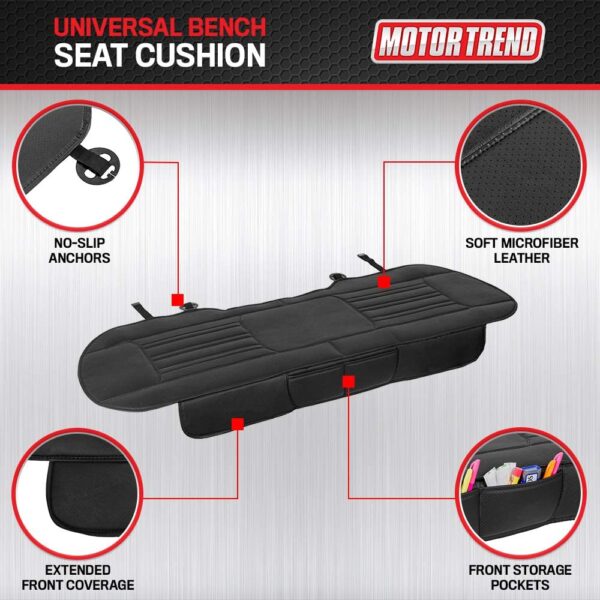 MTSC-421-BK: MOTOR TREND® FAUX LEATHER REAR SEAT CUSHION - BLACK - BDK USA