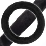 SW-920-BK: FAUX WOOL PLUSH STEERING WHEEL COVER - BLACK - BDK USA