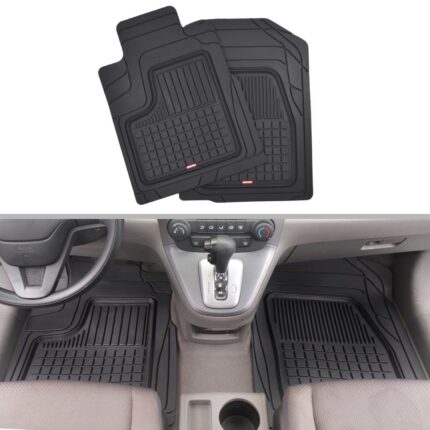 MT-170: MOTOR TREND® PERFORMANCE PLUS RUBBER CAR FLOOR HEAVY DUTY SEMI-CUSTOM FIT BLACK - BDK USA