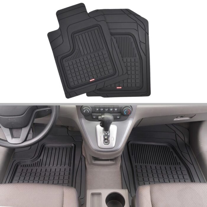 MT-170: MOTOR TREND® PERFORMANCE PLUS RUBBER CAR FLOOR HEAVY DUTY SEMI-CUSTOM FIT BLACK - BDK USA