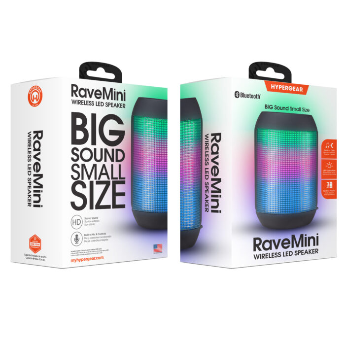 15077: RAVEMINI WIRELESS LED SPEAKER - BLACK - HYPERGEAR - Image 7
