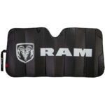 003860W01: DODGE RAM ACCORDION MATTE BLACK SUNSHADE - PLASTICOLOR