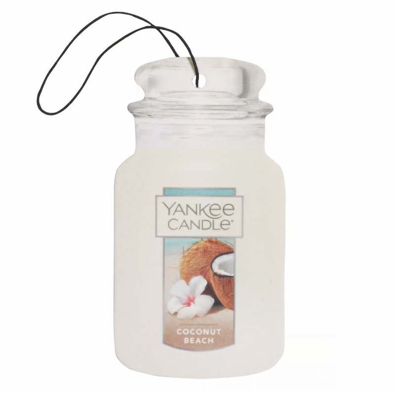 Yankee Candle Car Jar Air Freshener Fragrance-Infused Paperboard, Pink  Sands