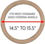 SW-809-BG: MOTOR TREND BEIGE PERFORATED STEERING WHEEL COVER - BEIGE - MEDIUM - BDK USA - Image 3