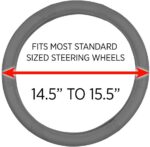 SW-809-GR: MOTOR TREND GRAY PERFORATED STEERING WHEEL COVER - GRAY- MEDIUM - BDK USA - Image 4