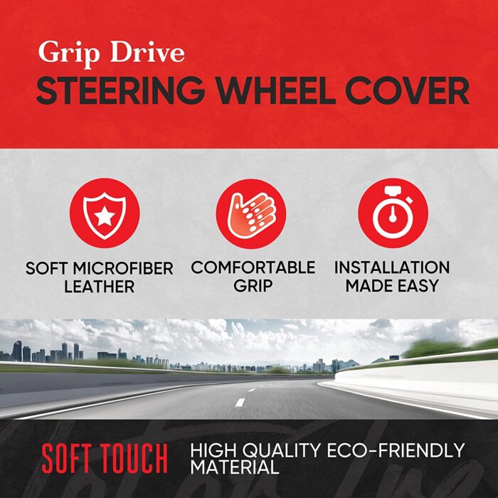 SW-712-BG: CARBON FIBER MEDIUM STEERING WHEEL COVER - BEIGE - MEDIUM - BDK USA - Image 3