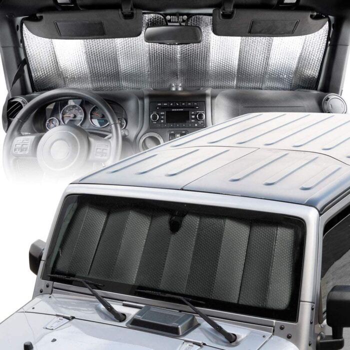 CFAS-101-BK: MATTE AUTO SHADE FOR JEEP WRANGLER - BLACK - BDK USA - Image 2