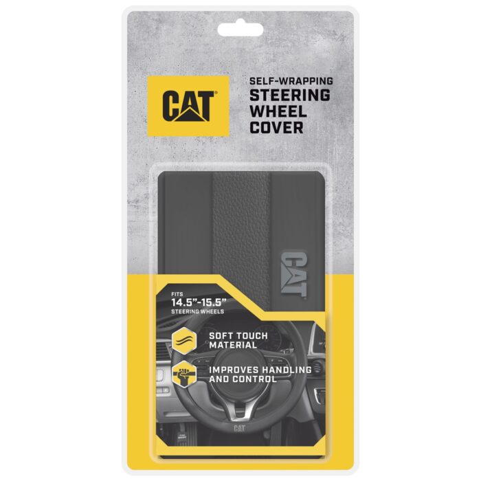 CASW-2201-BK: CATERPILLAR EASY WRAP STEERING WHEEL COVER - BLACK - MEDIUM - BDK USA - Image 4