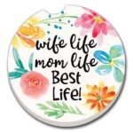 03-02530: MOM LIFE ABSORBASTONE® ABSORBENT STONE CAR COASTER - HIGHLAND GRAPHICS