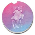 03-02575: HAPPINESS WAVES ABSORBASTONE® ABSORBENT STONE CAR COASTER - HIGHLAND GRAPHICS