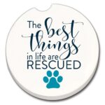 03-02594: RESCUED ABSORBASTONE® ABSORBENT STONE CAR COASTER - HIGHLAND GRAPHICS