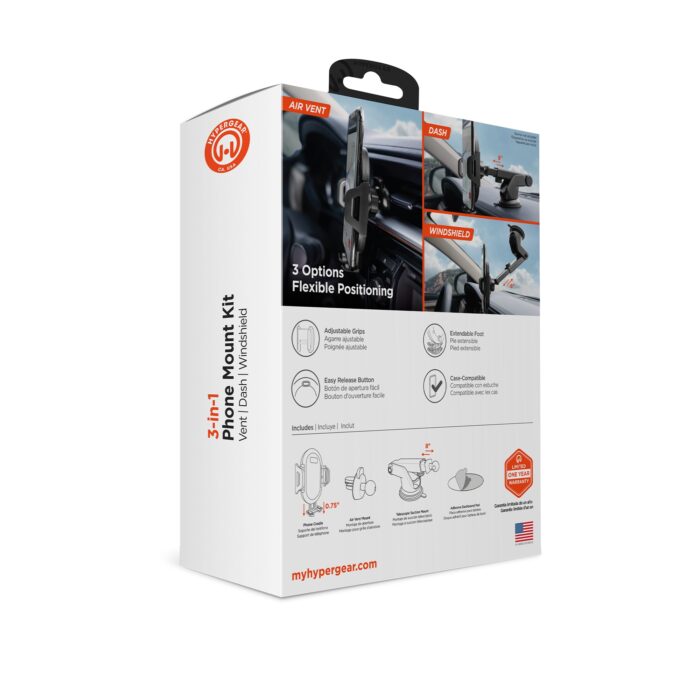 15289: 3-IN-1 UNIVERSAL PHONE MOUNT KIT -  HYPERGEAR - Image 2