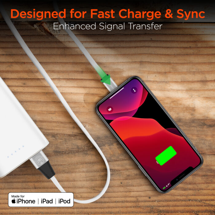 15378: USB TO MFI LIGHTNING FLEXI 6FT. CHARGE & SYNC FLAT CABLE - WHITE - HYPERGEAR - Image 5