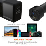 15409: 20W USB-C PD DUAL OUTPUT WALL + CAR CHARGER BUNDLE - BLACK - HYPERGEAR - Image 6